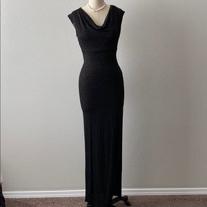 Black glitter sheath dress